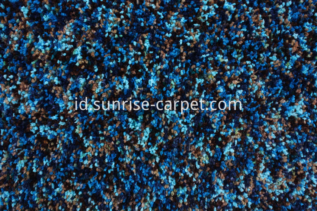 Microfiber Shaggy Rug Space dye Blue color